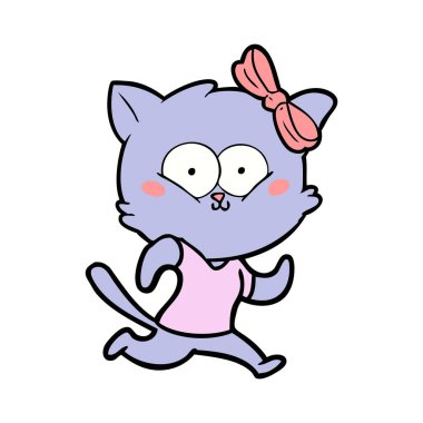 Çizgi film kedisinin vektör çizimi
