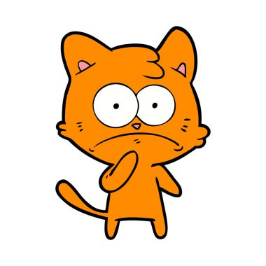 vektör çizim karikatür gergin kedi