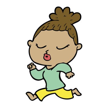 vektör çizim karikatür sakin kadın