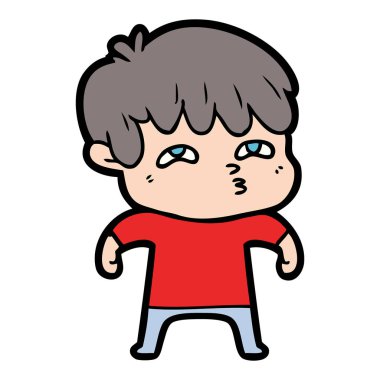 vektör çizim karikatür meraklı adam