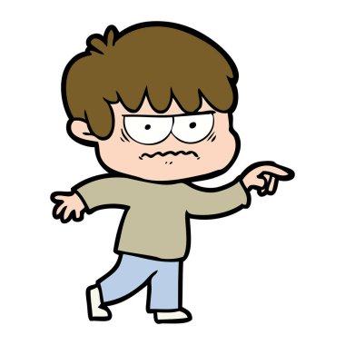 rahatsız çizgi film çocuk vektör çizim