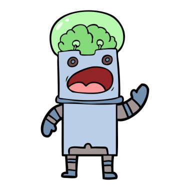 Çizgi film robotunun vektör çizimi