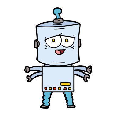 Çizgi film robotunun vektör çizimi