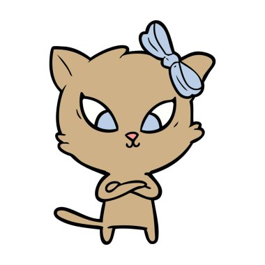 Çizgi film kedisinin vektör çizimi