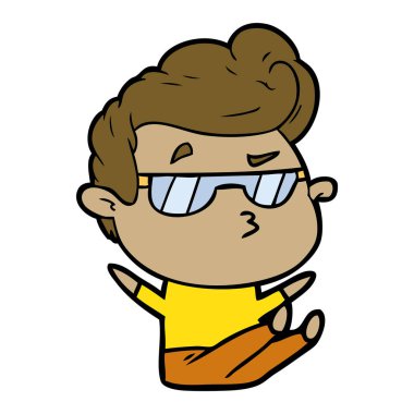  vektör çizim karikatür cool adam