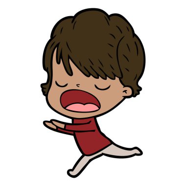  vektör çizim karikatür kadın söz