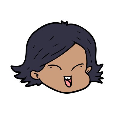 vektör çizim karikatür kadın yüzü