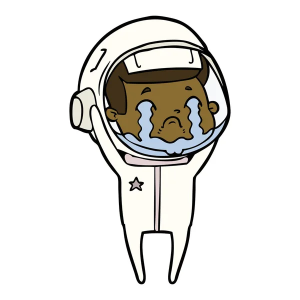 Векторная Иллюстрация Плачущего Астронавта — стоковый вектор