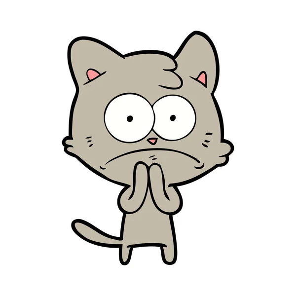 Vectorillustratie Van Cartoon Nerveus Kat — Stockvector