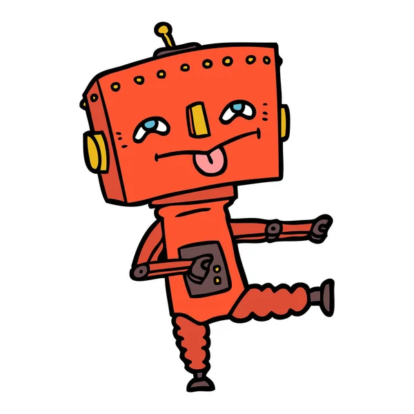 Vektor Illustration Tecknad Robot — Stock vektor