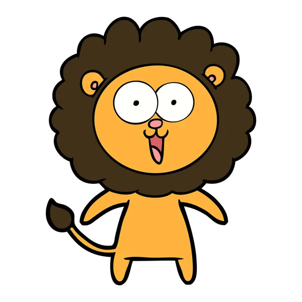 Vector Illustration Happy Cartoon Lion — Stock Vector