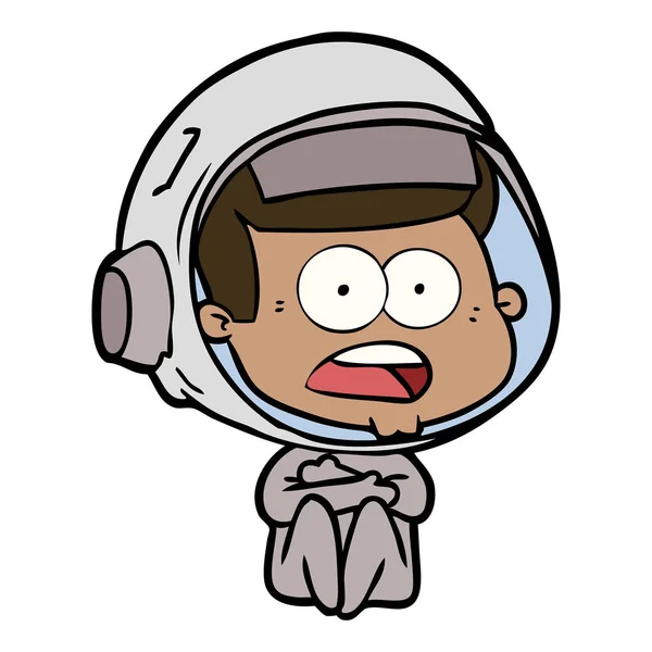 Vector Illustration Cartoon Astronaut — Stock Vector