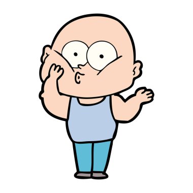 karikatür kel adam bakıyor