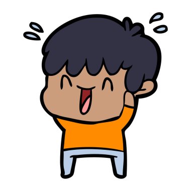  vektör çizim karikatür gülen çocuk