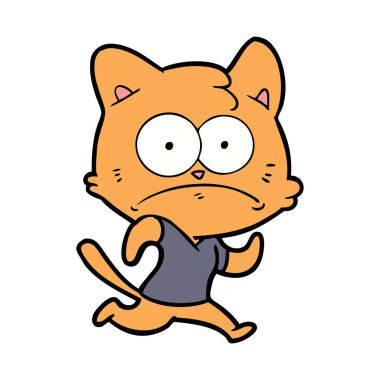 vektör çizim karikatür gergin kedi