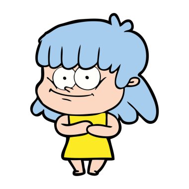 vektör çizim karikatür gülümseyen kadın