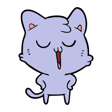  vektör çizim karikatür kedi şarkı