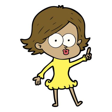 surat asmayı çizgi film kız vektör çizim