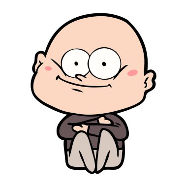 karikatür kel adam bakıyor