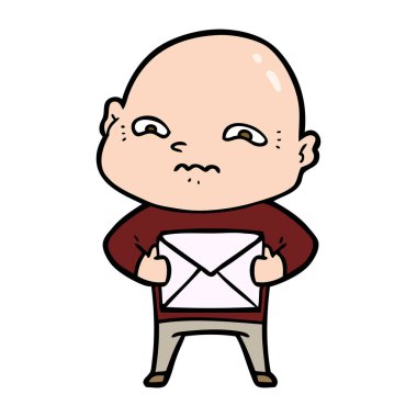 vektör çizim karikatür gergin adam