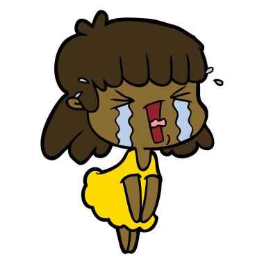 Çizgi filmdeki kadının vektör çizimi