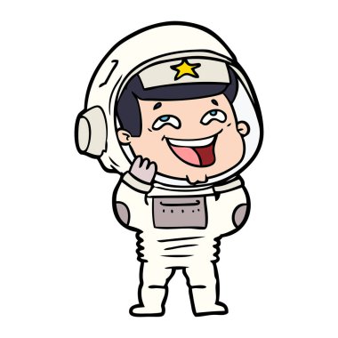  vektör çizim karikatür gülen astronot