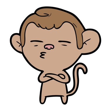  vektör çizim karikatür şüpheli maymun