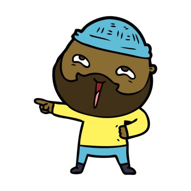 Çizgi film mutlu sakallı adam