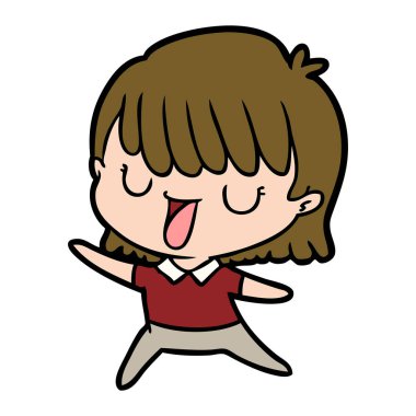 Çizgi filmdeki kadının vektör çizimi 