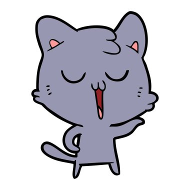  vektör çizim karikatür kedi şarkı