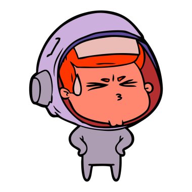 vektör çizim karikatür astronot vurguladı