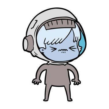 vektör çizim karikatür astronot kadın