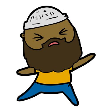 Sakallı çizgi film adamı.