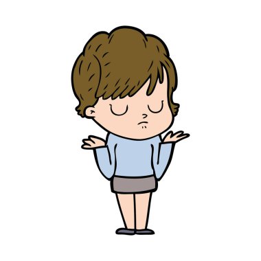 Çizgi filmdeki kadının vektör çizimi