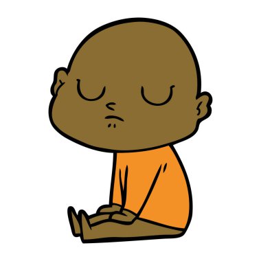 vektör çizim karikatür kel adam