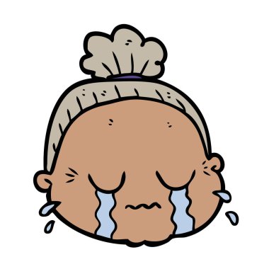  vektör çizim karikatür yaşlı kadın