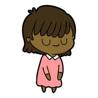 Çizgi filmdeki kadının vektör çizimi