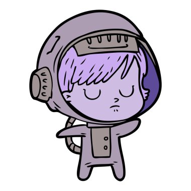 vektör çizim karikatür astronot kadın