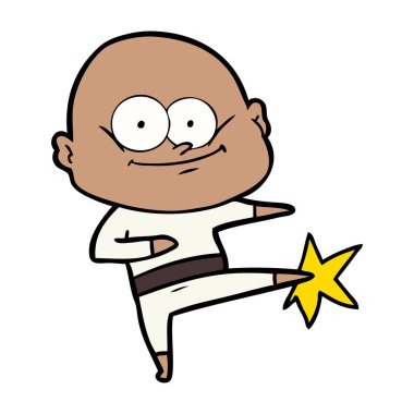 kel adam karate tekme çizgi film