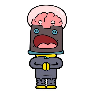 Çizgi film robotunun vektör çizimi