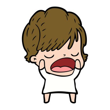  vektör çizim karikatür kadın söz