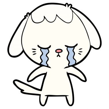 vektör çizim karikatür ağlayan köpek