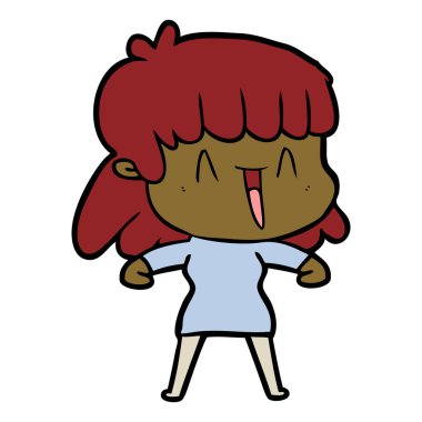 Çizgi filmdeki kadının vektör çizimi