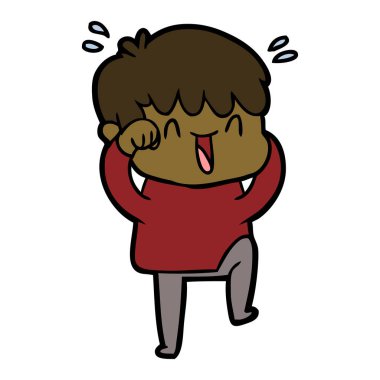  vektör çizim karikatür gülen çocuk