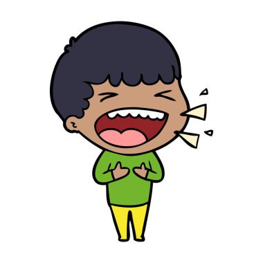  adam gülüyor karikatür vektör çizim