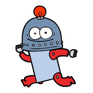 ampul ile mutlu karton robot