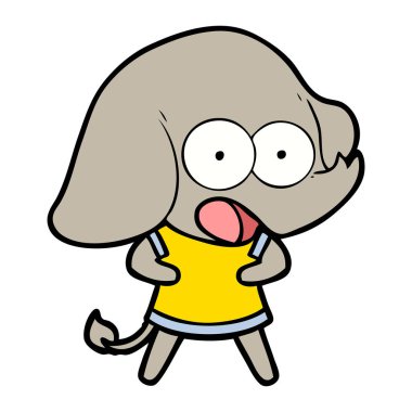 vektör çizim sevimli çizgi fil