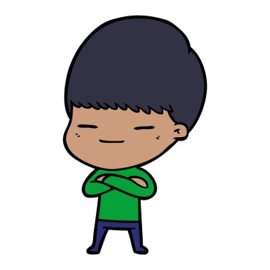 vektör çizim karikatür kendini beğenmiş çocuk