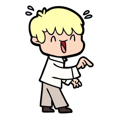  vektör çizim karikatür gülen çocuk