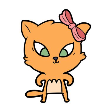 Çizgi film kedisinin vektör çizimi